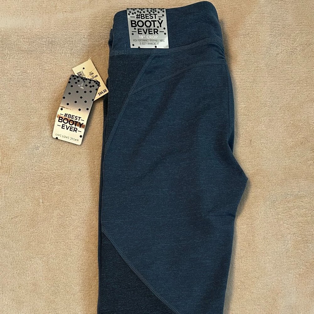 Live Love Dream Aeropostale Best Booty Ever 19" Crop Blue Workout Pants Size M